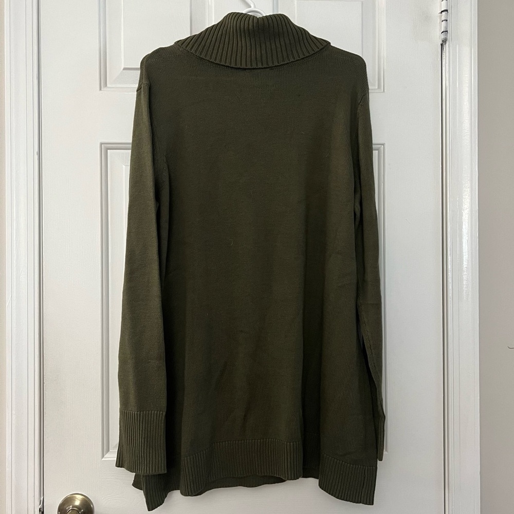 H by Halston Olive Green Turtleneck Sweater - Picture 3 of 3